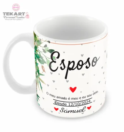 Presenteie com amor com esta caneca personalizada, perfeita para celebrar o início de uma nova jornada a dois.