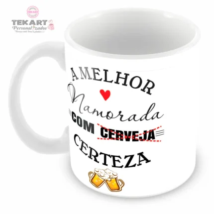 Caneca personalizada com frase carinhosa sobre a namorada