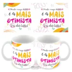 Caneca Amigo Oculto Divertido - Minha amiga secreta é a mais otimista - vai dar certo!