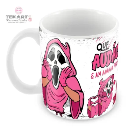 Caneca personalizada Amostradinha com design moderno e divertido, ideal para quem adora um toque de criatividade no dia a dia