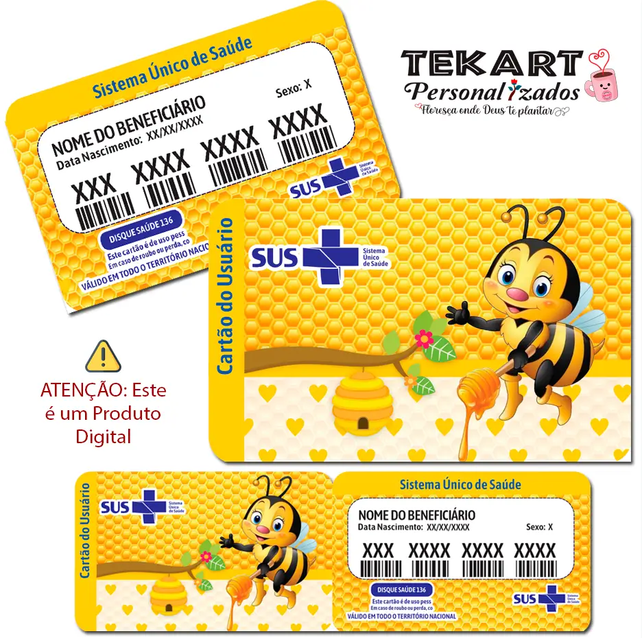 abelhinha O Cartão do SUS é um item essencial, e por isso, nada melhor do que tê-lo personalizado de forma única!