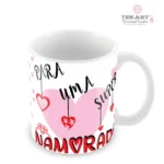 Para Uma Super Namorada com arte romântica e elementos decorativos de amor.